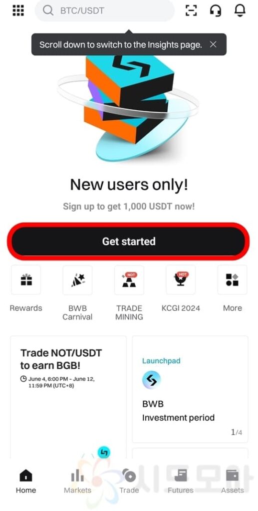 Sign up for BitGet membership 8